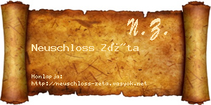 Neuschloss Zéta névjegykártya